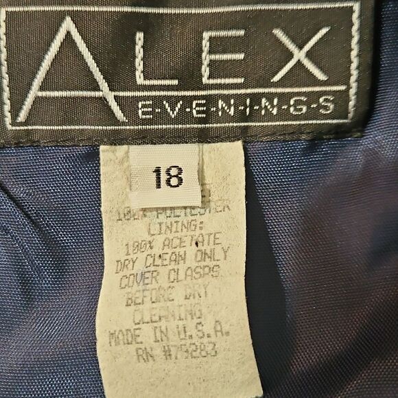 Alex Evenings Navy Blue Women's Maxi Dress Size 18 - Picture 10 of 13